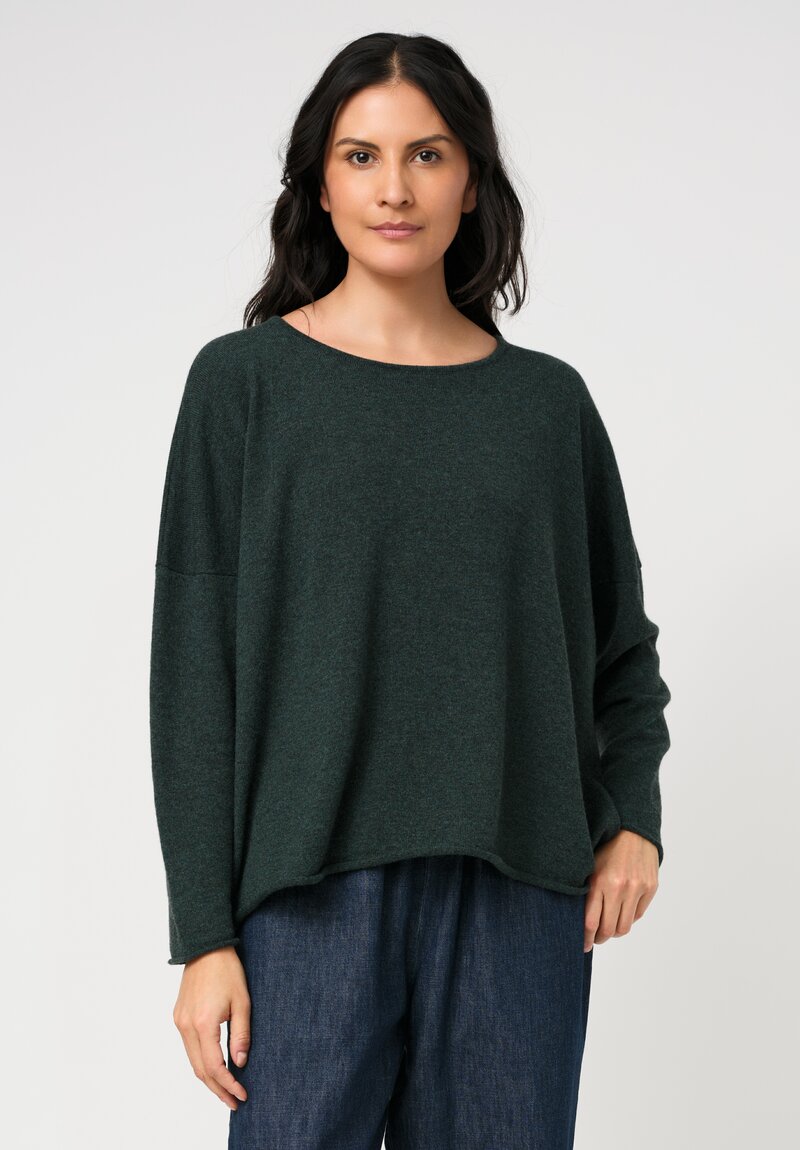 Eskandar Cashmere Rolled Edge Bateau Neck Sweater	
