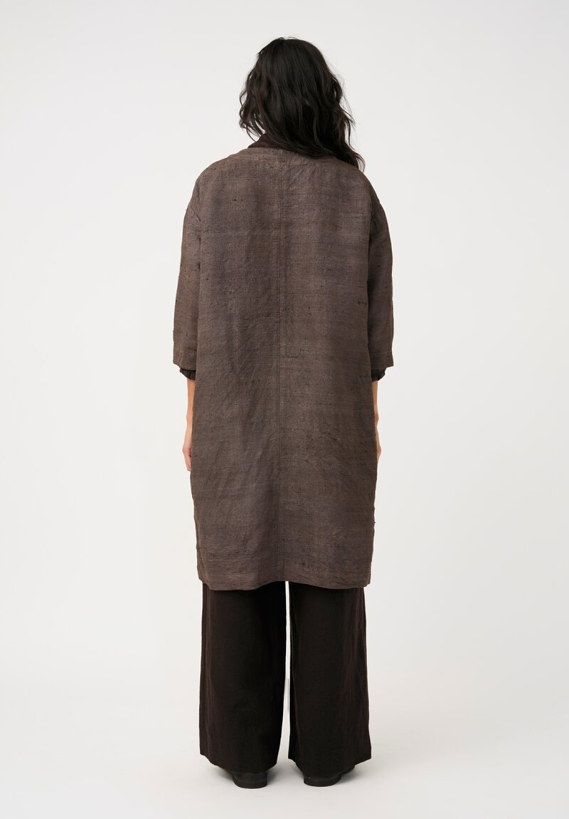 Biek Verstappen Handwoven Wild Silk Over Coat in Mushroom Grey