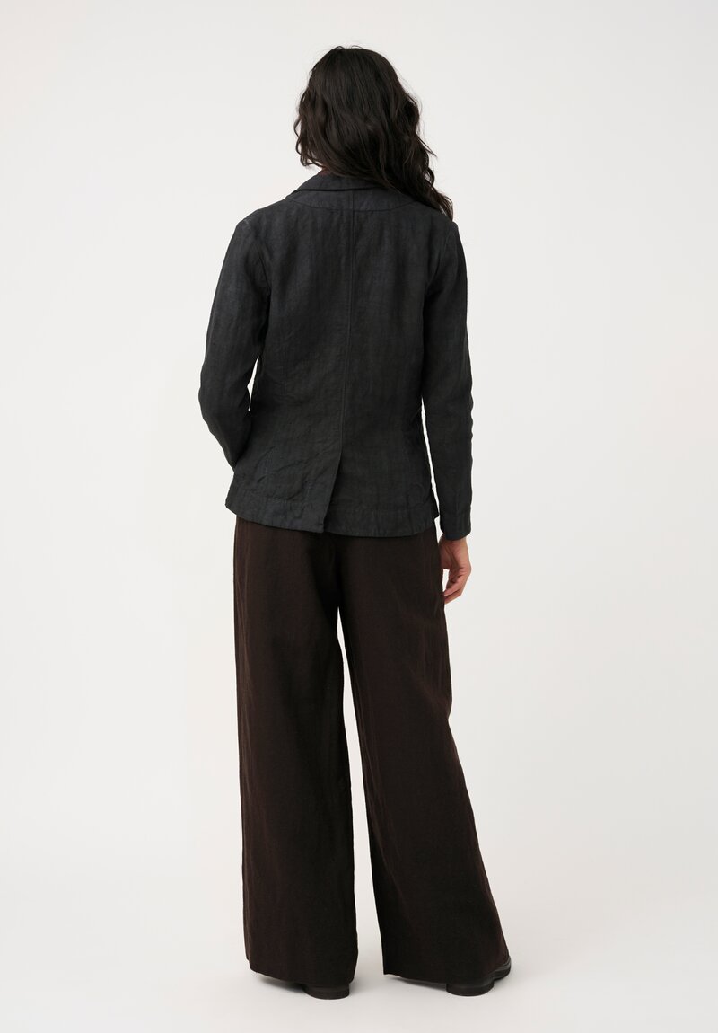 Biek Verstappen Irish Linen Double Breasted Blazer in Charcoal Grey