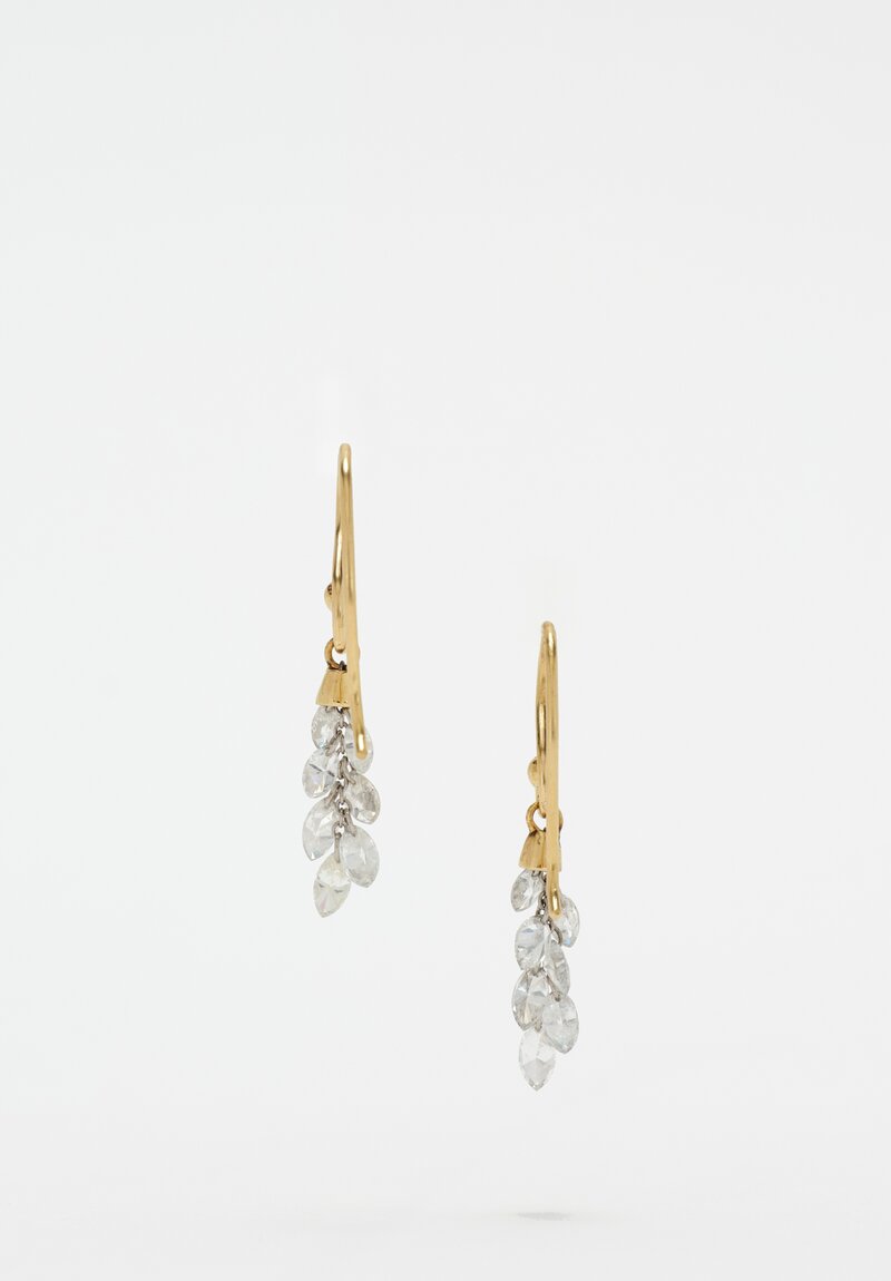 Tap by Todd Pownell 18K Capped Marquise Diamond Cluster Dangle Earrings 1.25"