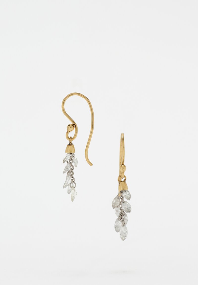 Tap by Todd Pownell 18K Capped Marquise Diamond Cluster Dangle Earrings 1.25"