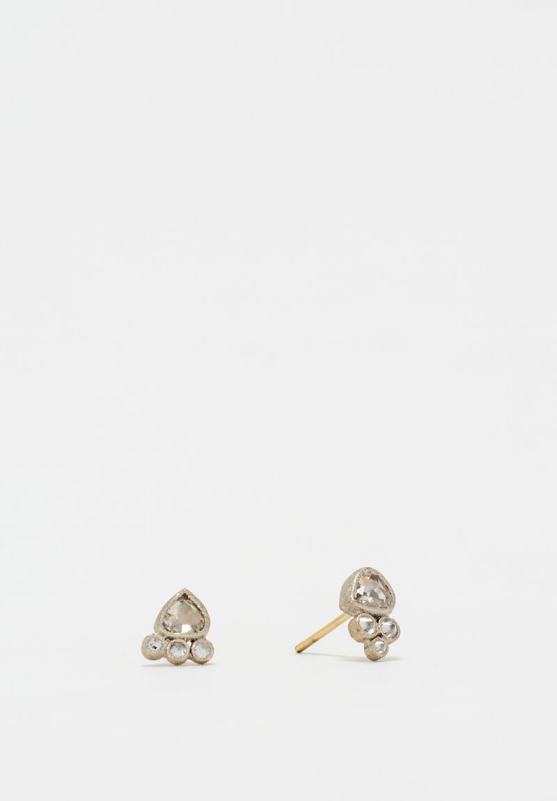 Tap by Todd Pownell 18K Gold & 14K White Gold Diamond Stud Earrings