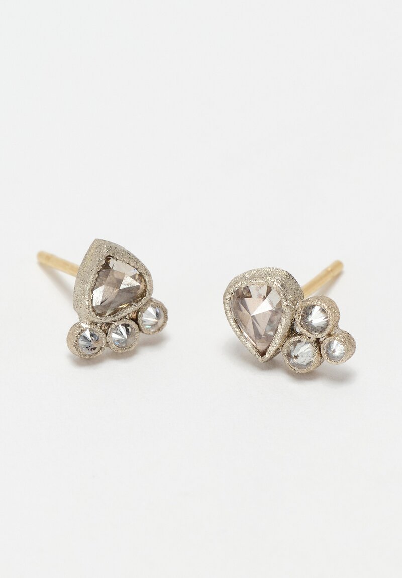 Tap by Todd Pownell 18K Gold & 14K White Gold Diamond Stud Earrings