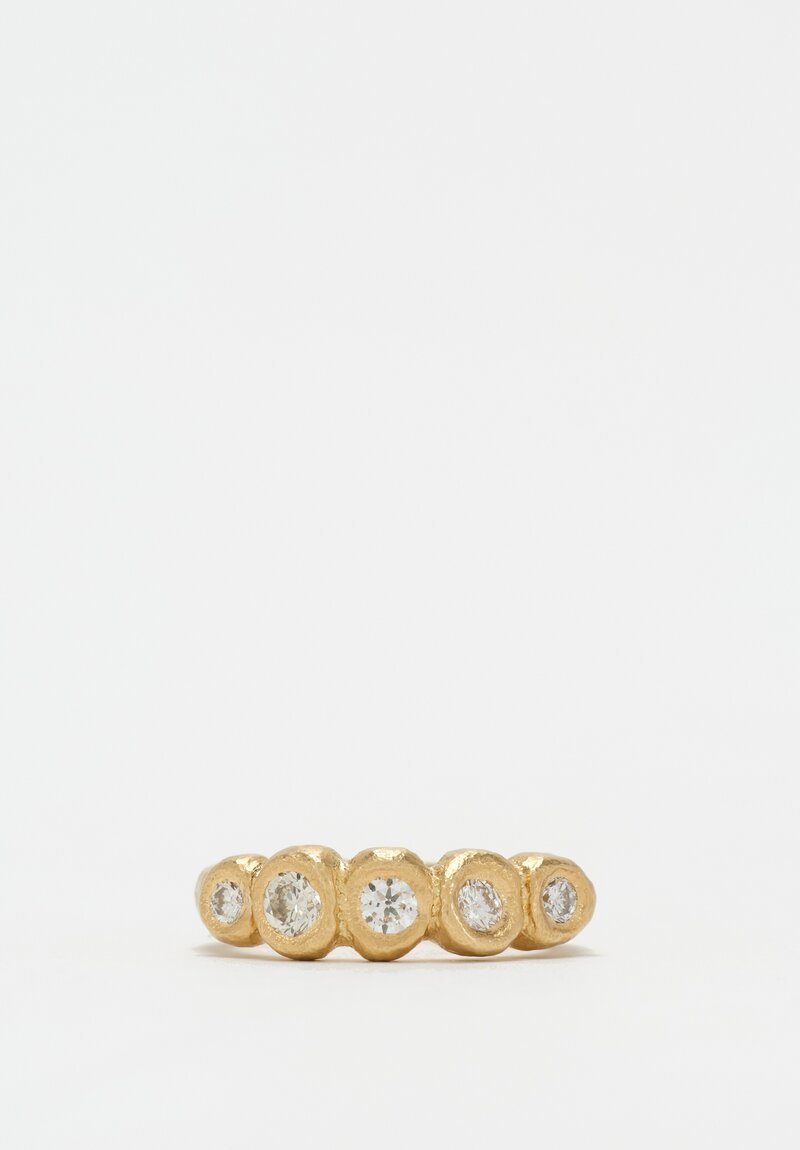 Tap By Todd Pownell Hammered 18K Raised Bezel & Rose Cut Diamond Ring