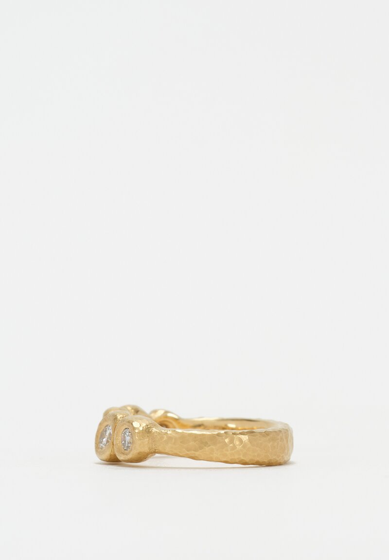 Tap By Todd Pownell Hammered 18K Raised Bezel & Rose Cut Diamond Ring