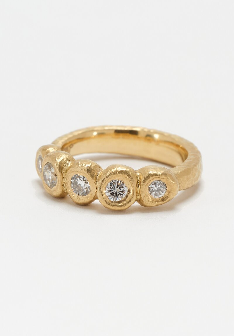 Tap By Todd Pownell Hammered 18K Raised Bezel & Rose Cut Diamond Ring
