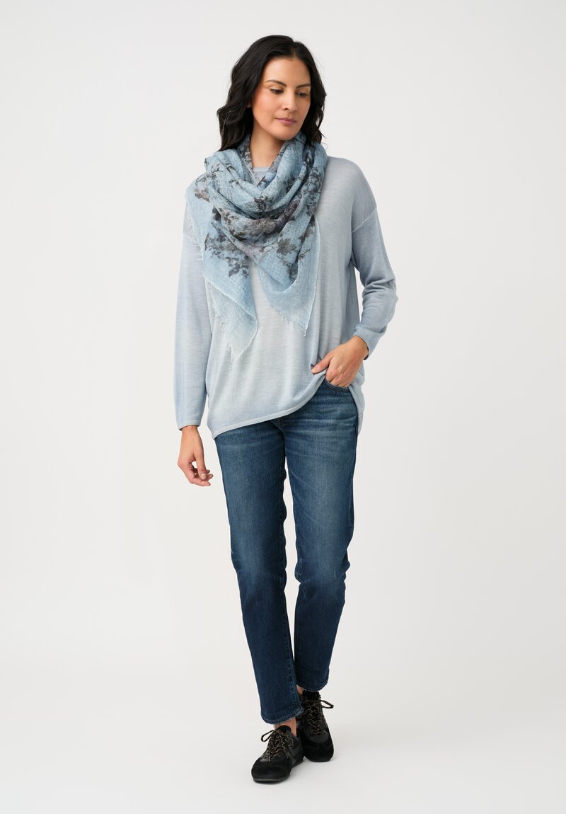 Avant Toi Cashmere & Silk Maglia Barchetta Sweater in Dusty Blue
