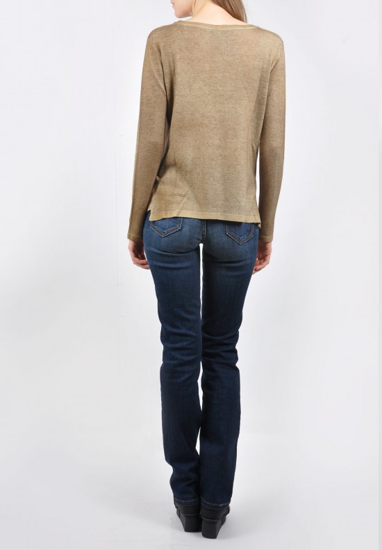 Wellness Cashmere Ruched Side Sweater in Olive