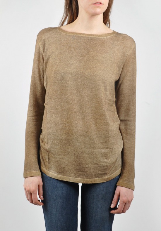 Wellness Cashmere Ruched Side Sweater in Olive