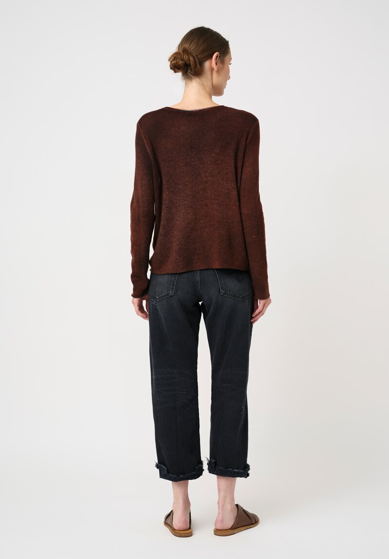Avant Toi Hand-Painted Lightweight Cashmere Collo Dritta Sweater