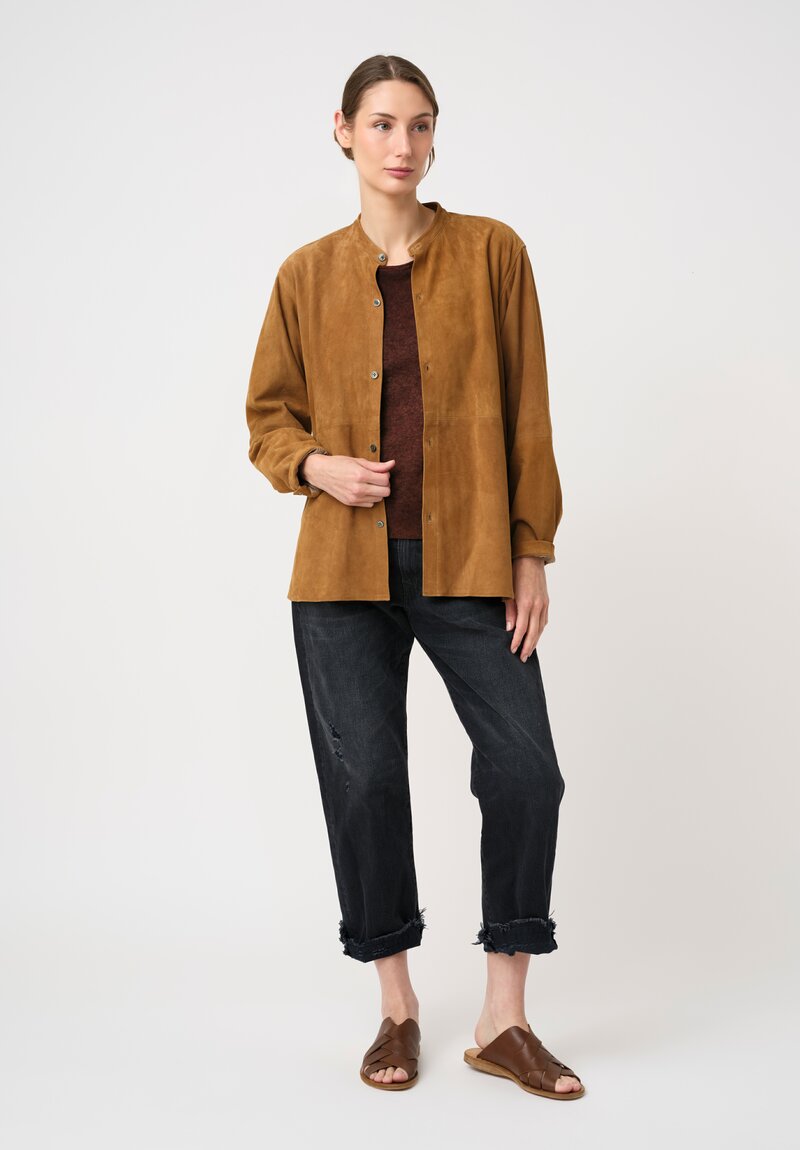 Avant Toi Hand-Painted Lightweight Cashmere Collo Dritta Sweater