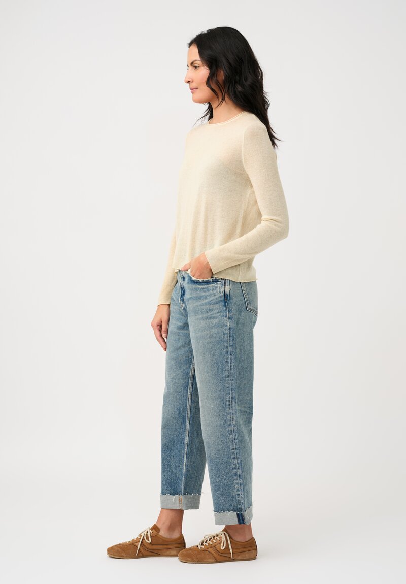 Avant Toi Cashmere Girocollo Sweater in Vaniglia Cream