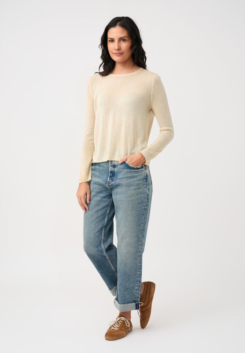Avant Toi Cashmere Girocollo Sweater in Vaniglia Cream