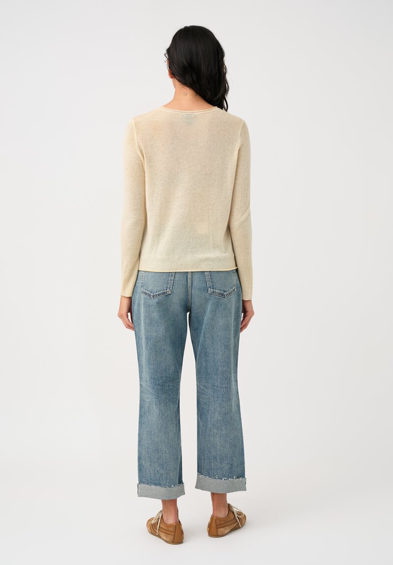 Avant Toi Cashmere Girocollo Sweater in Vaniglia Cream