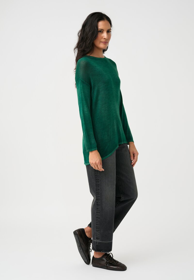 Avant Toi Cashmere & Silk Maglia Barchetta Sweater in Smeraldo Green
