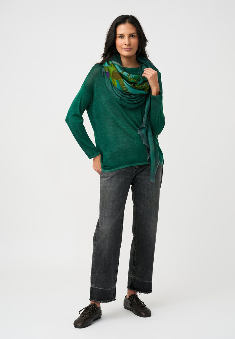 Avant Toi Cashmere & Silk Maglia Barchetta Sweater in Smeraldo Green