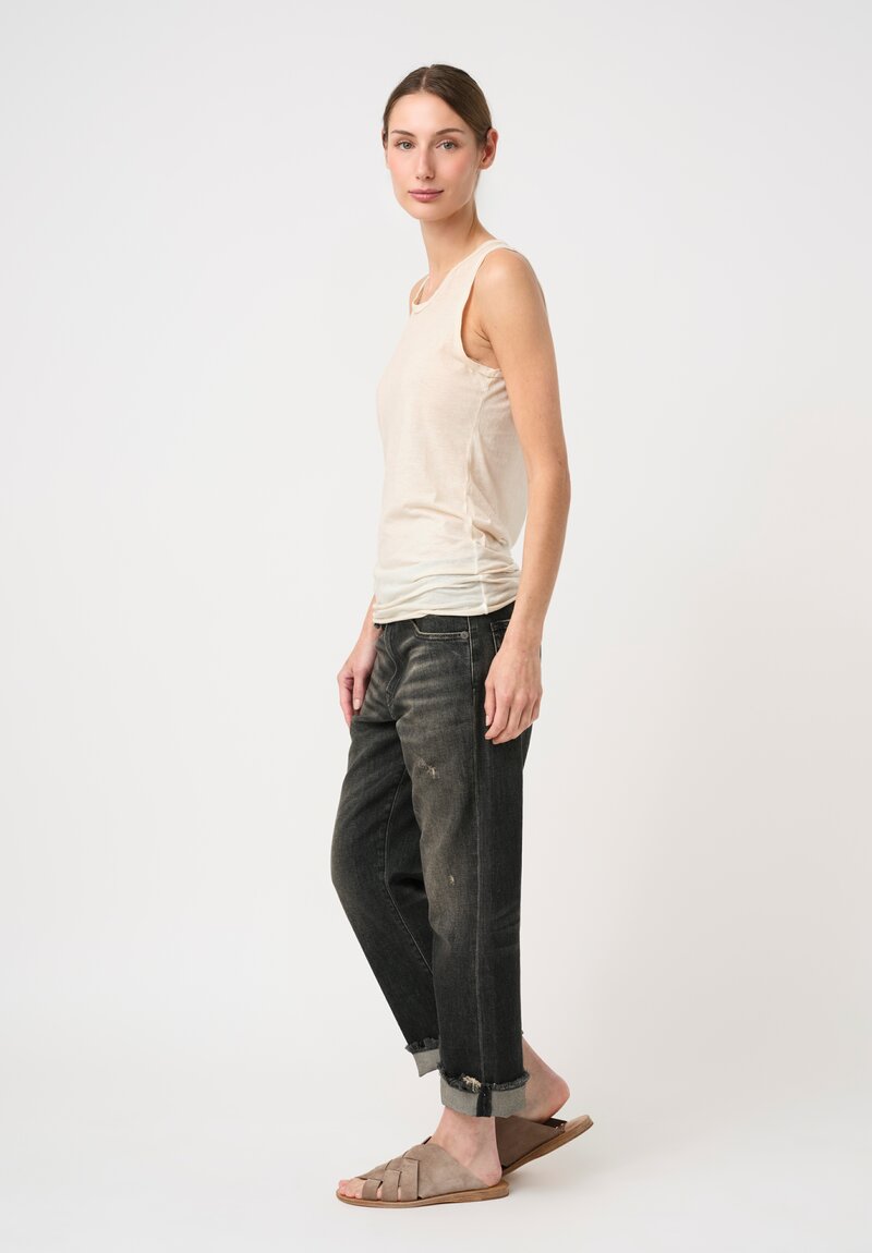 Avant Toi Hand-Painted Cotton Smanicata Round Neck Tank