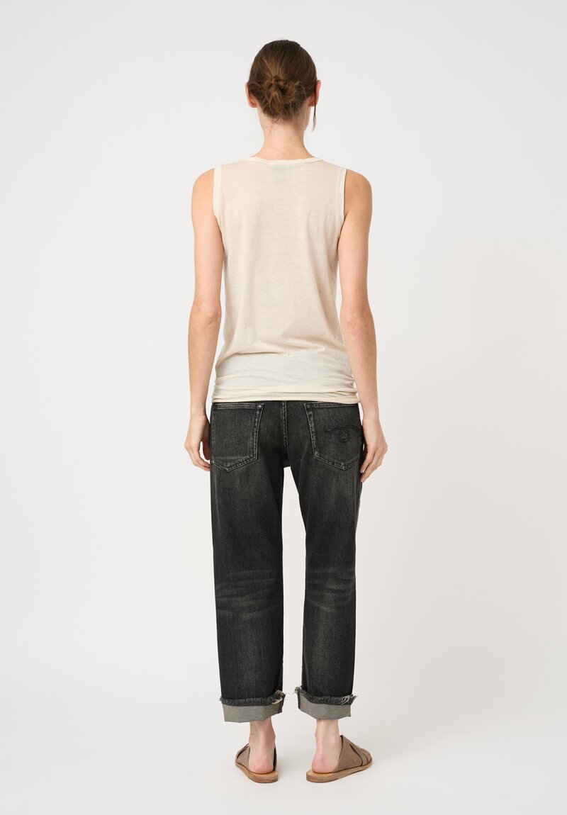 Avant Toi Hand-Painted Cotton Smanicata Round Neck Tank