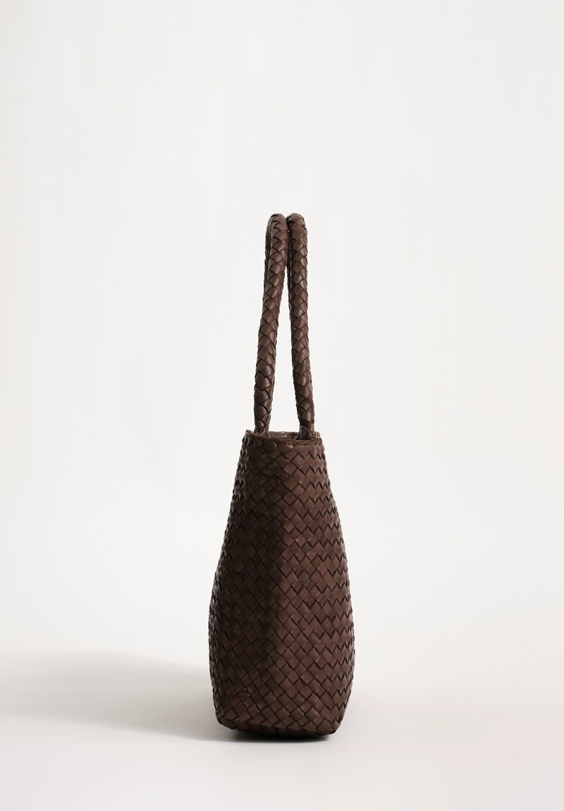Officine Creative Woven Leather Raquel Mini Tote Moro Brown