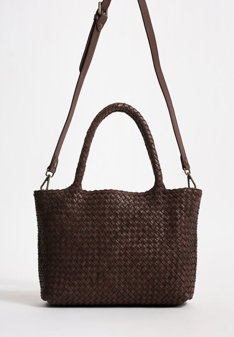 Officine Creative Woven Leather Raquel Mini Tote Moro Brown
