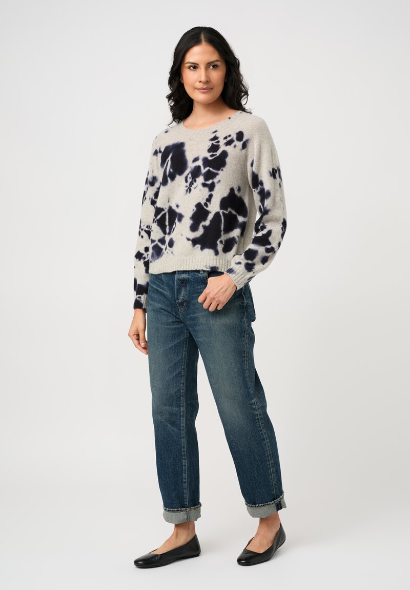 Suzusan Cashmere Hand-Dyed Madara Shibori Seamless Sweater