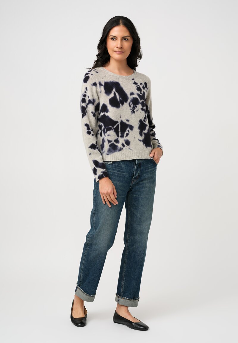 Suzusan Cashmere Hand-Dyed Madara Shibori Seamless Sweater