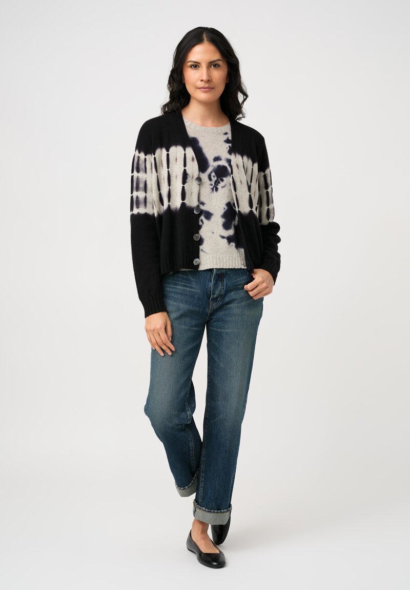 Suzusan Cashmere Hand-Dyed Madara Shibori Seamless Sweater
