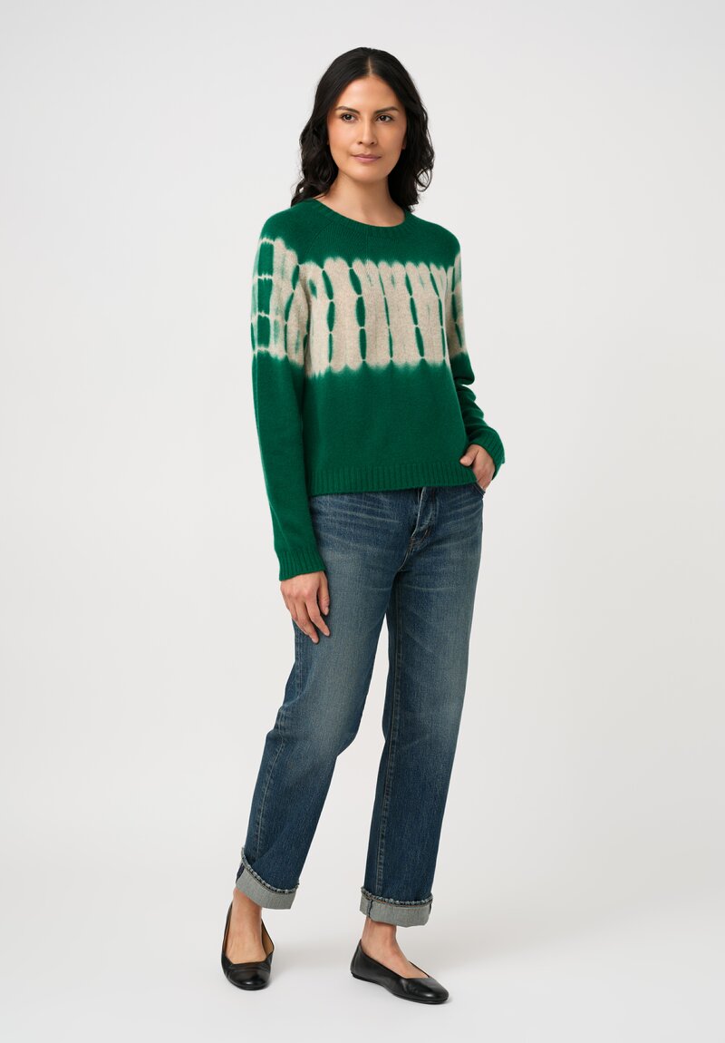 Suzusan Cashmere Hand-Dyed Nuisuji Shibori Seamless Sweater