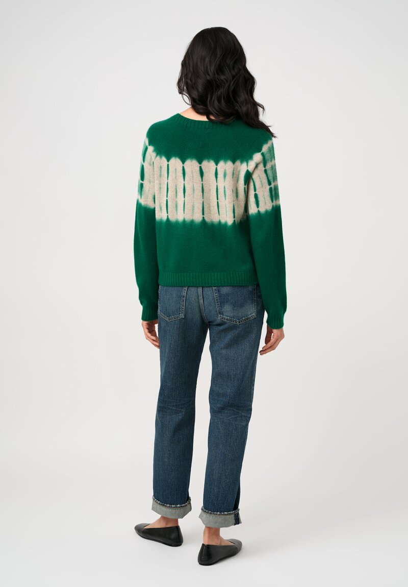 Suzusan Cashmere Hand-Dyed Nuisuji Shibori Seamless Sweater