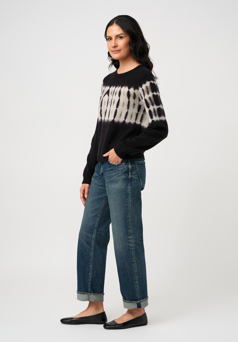 Suzusan Cashmere Hand-Dyed Nuisuji Shibori Seamless Sweater