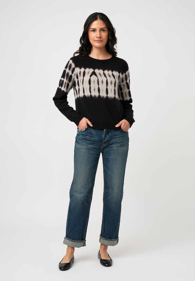 Suzusan Cashmere Hand-Dyed Nuisuji Shibori Seamless Sweater