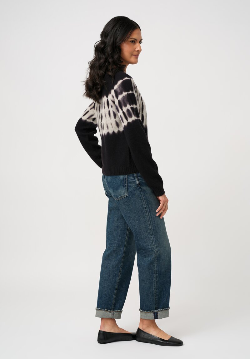 Suzusan Cashmere Hand-Dyed Nuisuji Shibori Seamless Sweater