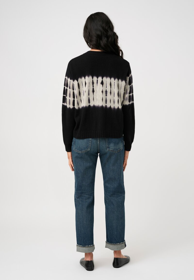 Suzusan Cashmere Hand-Dyed Nuisuji Shibori Seamless Short Cardigan