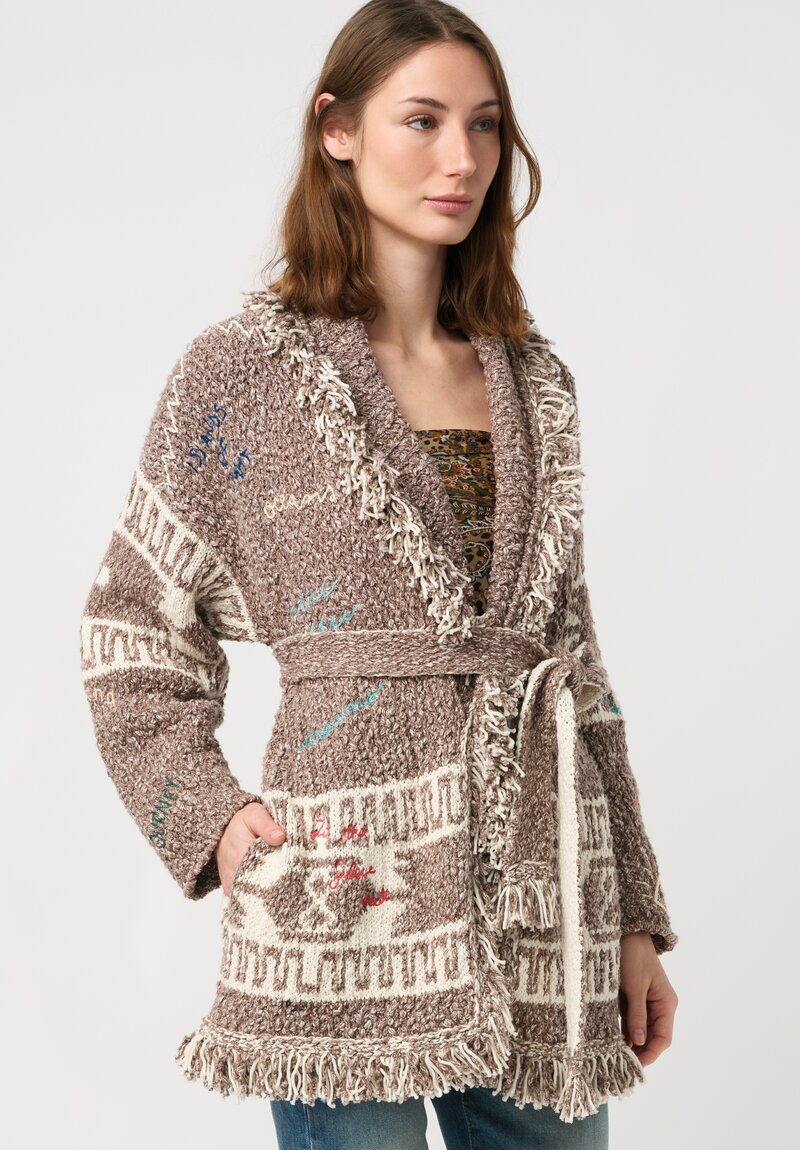 Alanui Hand-Embroidered Cotton Written By The Ocean Cardigan