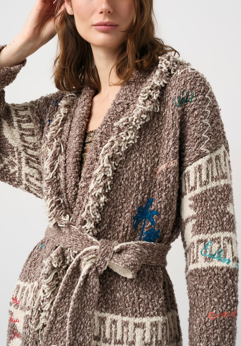Alanui Hand-Embroidered Cotton Written By The Ocean Cardigan