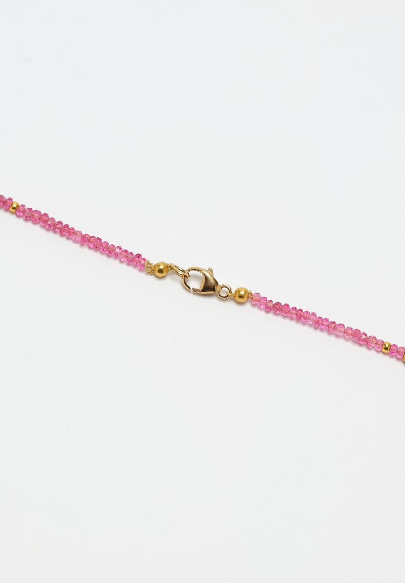 Greig Porter 18K Pink Spinel & Gold Beaded Necklace 18"