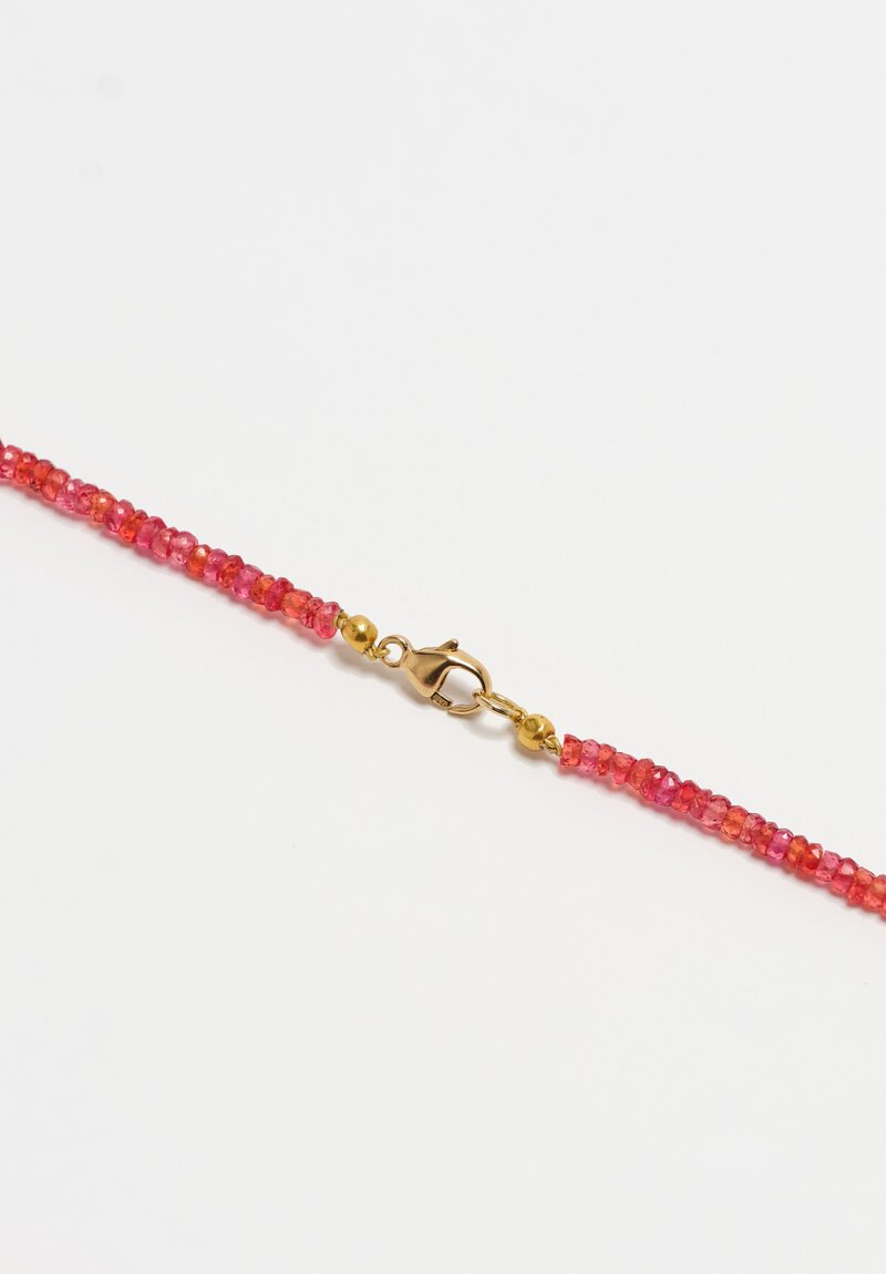 Greig Porter 18K Pink Sapphire Beaded Necklace 16"