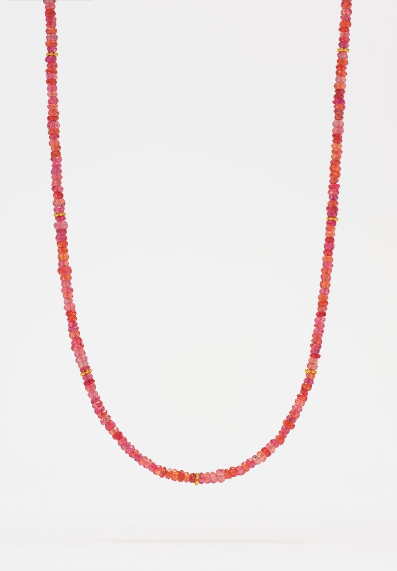 Greig Porter 18K Orange Sapphire & Gold Beaded Necklace