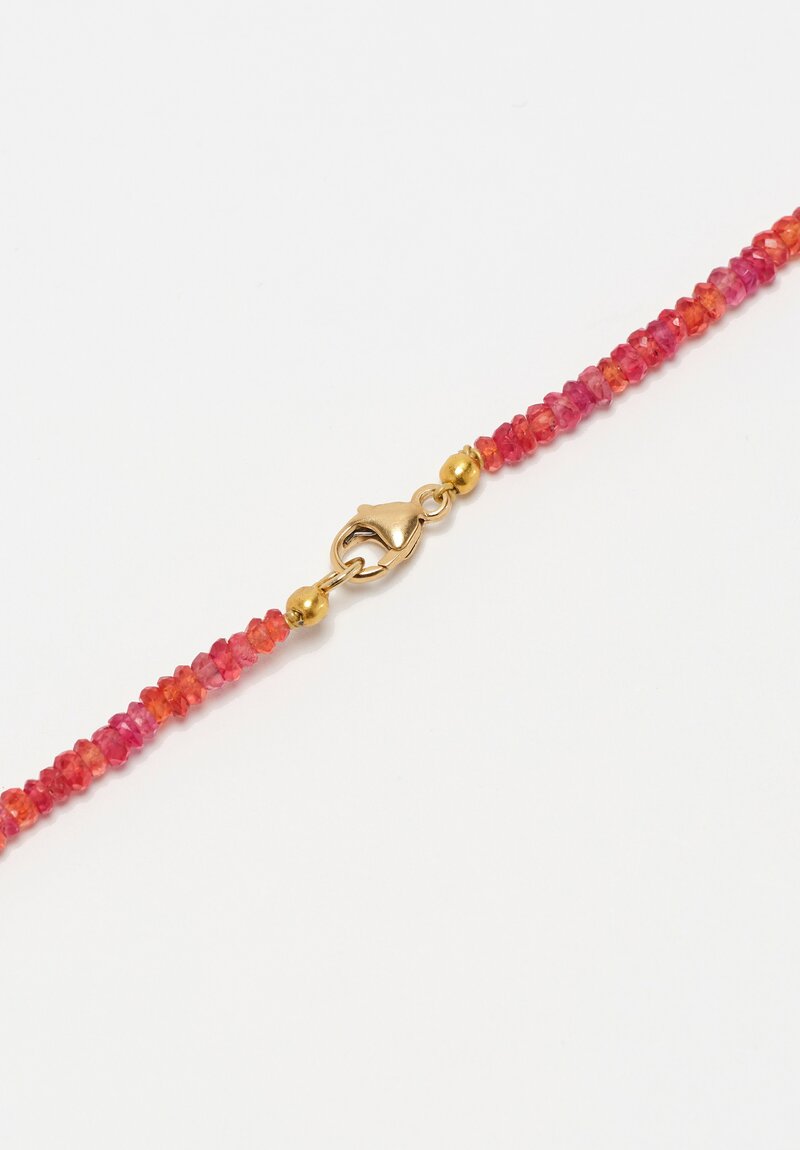 Greig Porter 18K Orange Sapphire & Gold Beaded Necklace