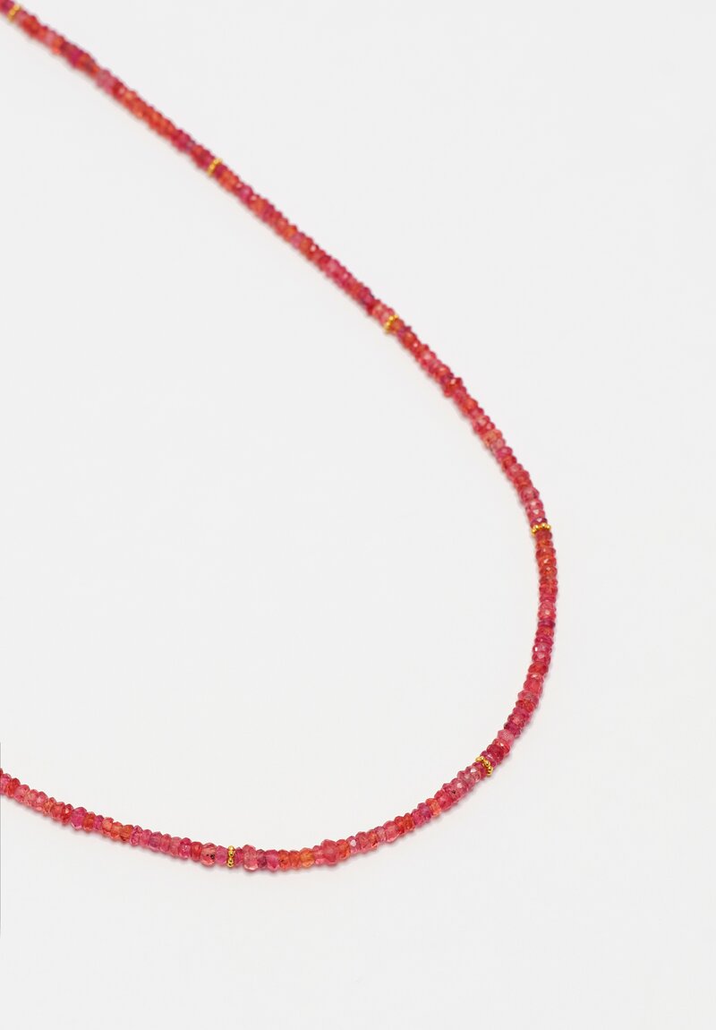Greig Porter 18K Orange Sapphire & Gold Beaded Necklace
