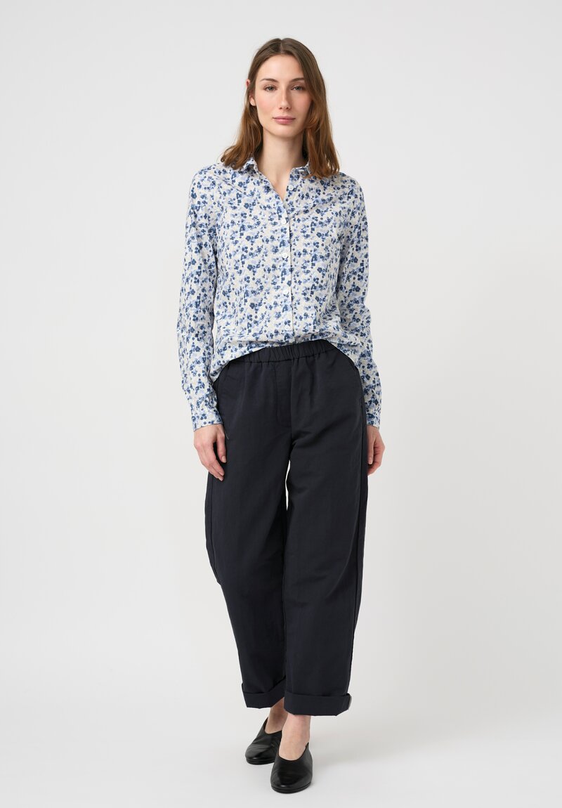 Bergfabel Cotton Linen Silvy Pants in Night Navy
