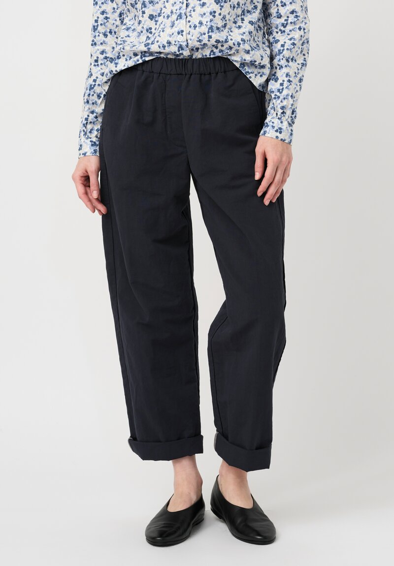 Bergfabel Cotton Linen Silvy Pants in Night Navy