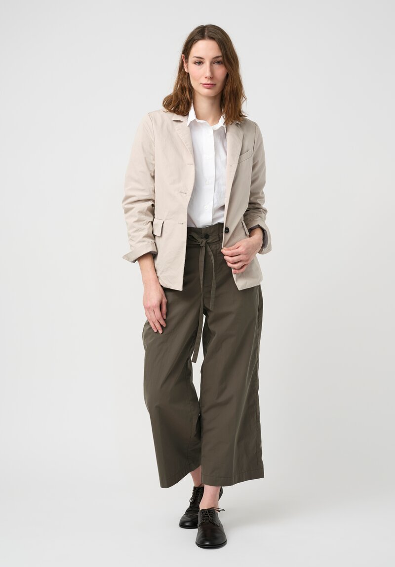 Bergfabel Washed Cotton Crisscross Belted Cloe Pants in Green Wood