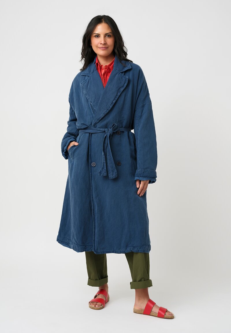Casey Casey Linen Blend Tuareg Luna Coat in Blue