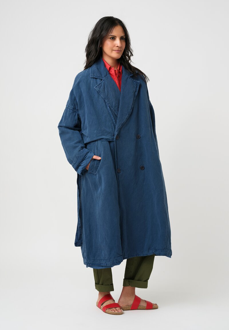 Casey Casey Linen Blend Tuareg Luna Coat in Blue