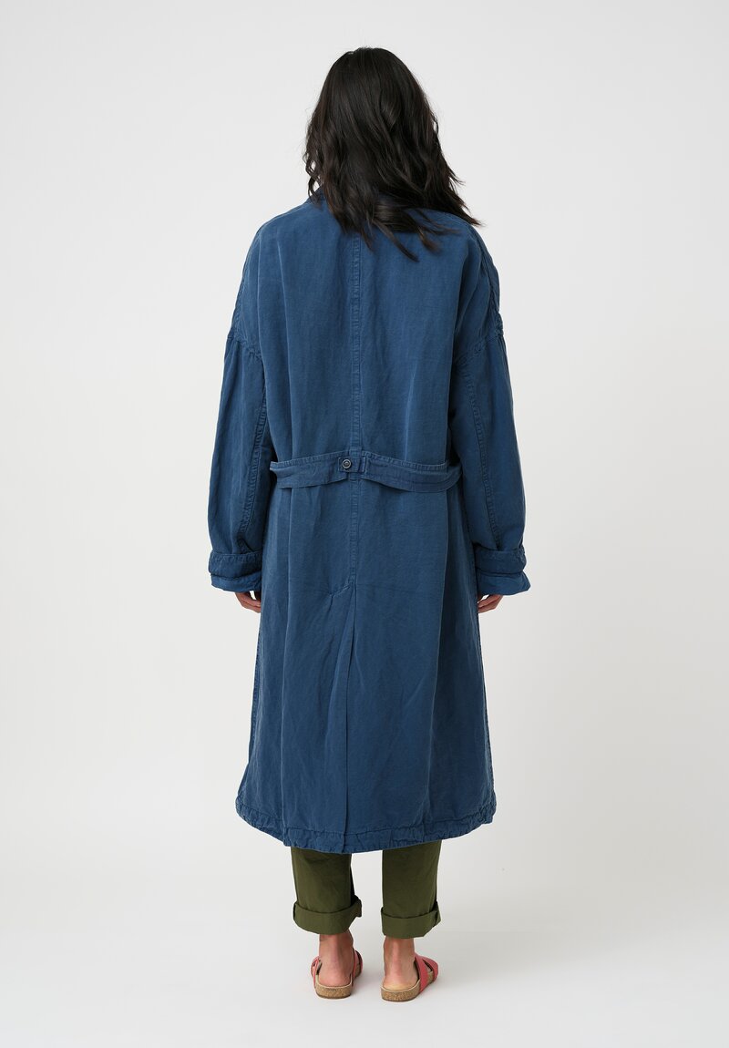 Casey Casey Linen Blend Tuareg Luna Coat in Blue