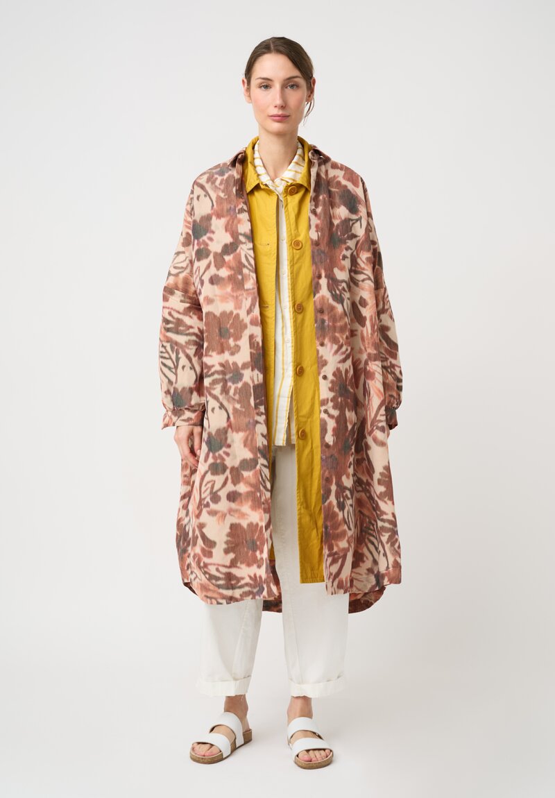 Casey Casey Tough Cotton Poplin Raglan Oliver Coat in Tango Yellow