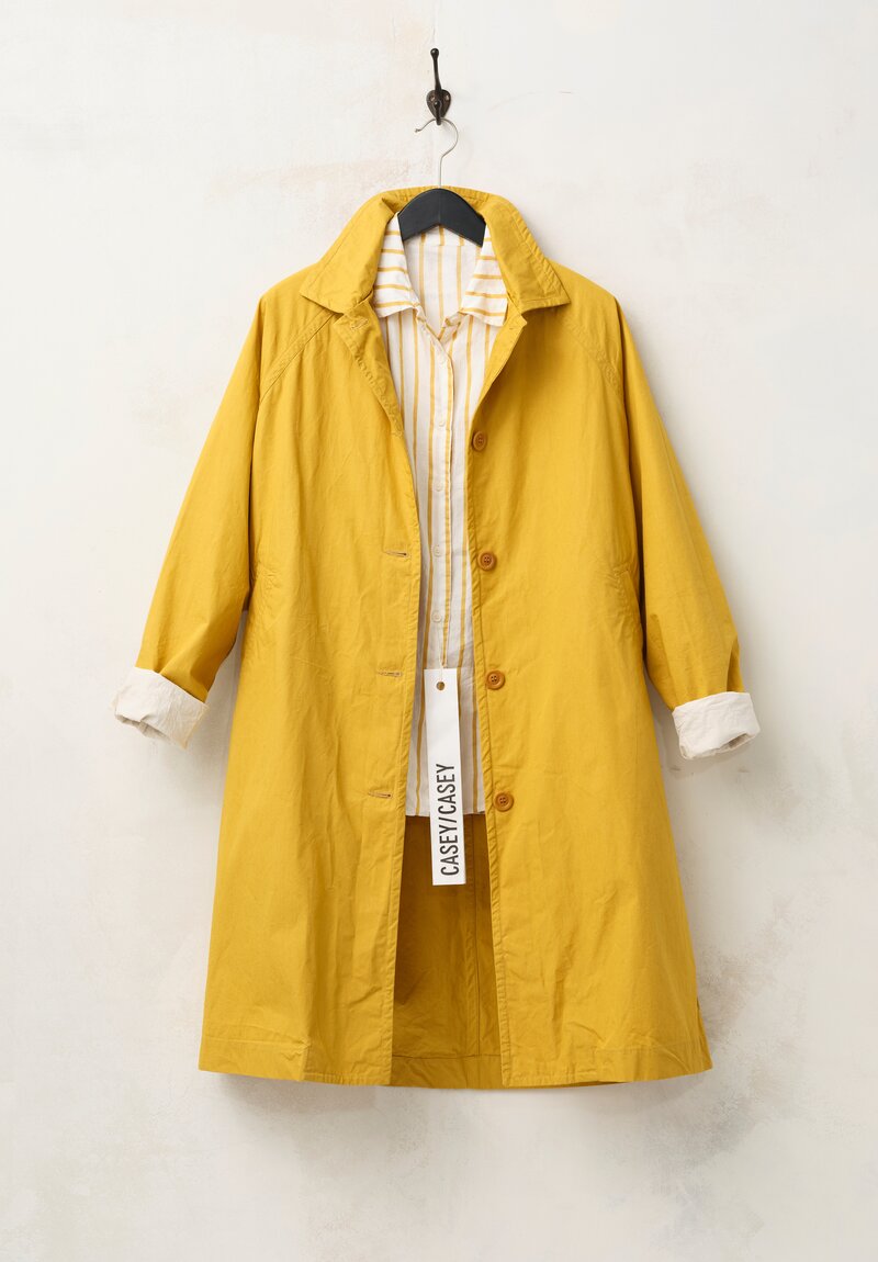 Casey Casey Tough Cotton Poplin Raglan Oliver Coat in Tango Yellow