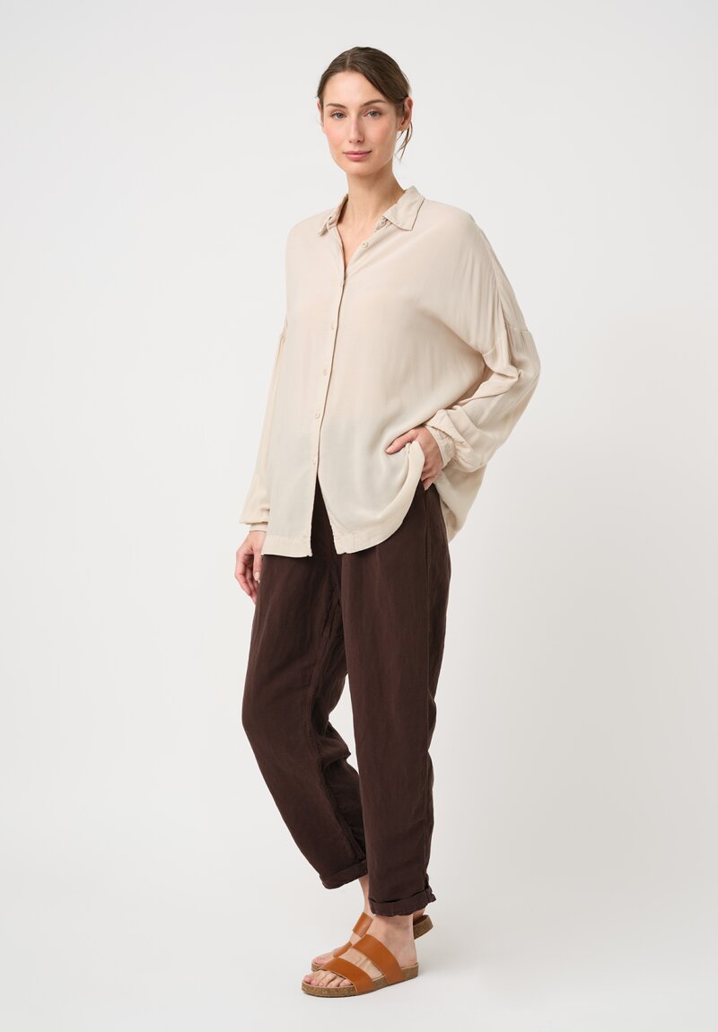 Casey Casey Linen Blend Tuareg Fabi Pants in Brown