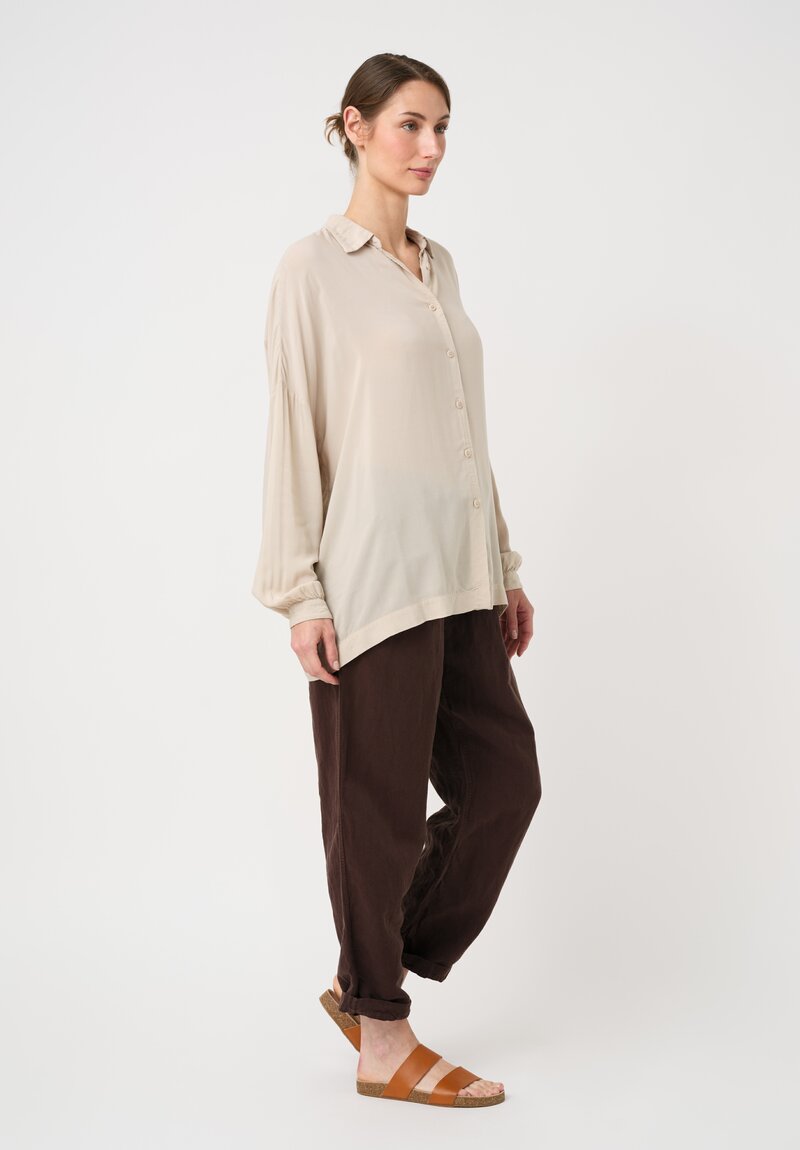 Casey Casey Linen Blend Tuareg Fabi Pants in Brown